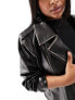 COLLUSION Plus oversized biker jacket in black