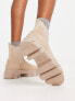 Фото #2 товара ALDO Bigtrek chunky flat ankle boots in beige leather