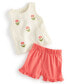 Фото #1 товара Baby Girls Fresh Stamps Crochet Tank Top & Shorts, 2 Piece Set, Created for Macy's