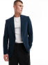 River Island slim suit jacket in blue