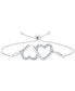 ფოტო #1 პროდუქტის Diamond Double Heart Bolo Bracelet (1/6 ct. t.w.) in Sterling Silver