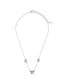 Фото #3 товара Sterling Forever silver-Tone or Gold-Tone Pink Cubic Zirconia Butterfly Charm Caria Necklace