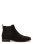 Time and Tru Women Black Almond Toe Side Zip Slip-Resistant Chelsea Boots US 6.5