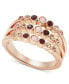 ფოტო #1 პროდუქტის Rose Gold-Tone Tonal Crystal Triple-Row Ring, Created for Macy's