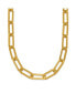 Yellow IP-plated Elongated Open Link Paperclip Chain Necklace