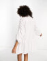 Фото #4 товара ASOS DESIGN cotton mini smock shirt dress with pephem in white