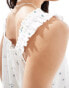 ONLY frill sleeve floral top in white weiß, XS - EU 34 - фото #2