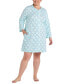 ფოტო #1 პროდუქტის Plus Size Quilted Floral Long-Sleeve Robe