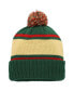 ფოტო #2 პროდუქტის Men's Green, Gold Minnesota Wild Pillow Line Cuffed Knit Hat with Pom