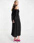 Pretty Lavish satin maxi dress with cutout in black