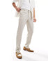 Ben Sherman elasticated waistband suit trouser in beige