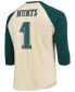Фото #2 товара Men's Jalen Hurts Cream, Midnight Green Philadelphia Eagles Player Name Number Raglan 3/4 Sleeve T-shirt