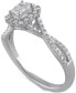ფოტო #1 პროდუქტის Diamond Emerald-Cut Twist Shank Engagement Ring (5/8 ct. t.w.) in 14k White Gold