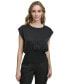 Фото #1 товара Women's Banded-Waist Extended-Shoulder Top