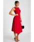 ფოტო #3 პროდუქტის Women's ITY Ruched Detail Midi Dress