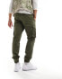 Jack & Jones tapered cuffed cargo in dark green