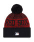 Фото #2 товара Men's Navy Boston Red Sox Authentic Collection Sport Cuffed Knit Hat with Pom