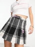 Aape By A Bathing Ape college tartan pleated mini skirt in black