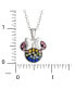 Children's Rainbow Crystal Minnie Mouse 18" Pendant Necklace in Sterling Silver