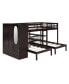 Фото #1 товара Full-Over-Twin-Twin Bunk Bed With Shelves, Wardrobe And Mirror