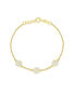 ფოტო #1 პროდუქტის Yellow Gold Tone CZ Disks Bracelet