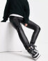 Noisy May faux leather leggings in black