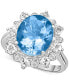 ფოტო #1 პროდუქტის Amethyst (4-1/2 ct. t.w.) & White Topaz (7/8 ct. t.w.) Halo Ring in Sterling Silver (Also in Blue Topaz)