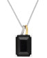 Фото #1 товара Macy's onyx (10 ct. t.w.) and Diamond Accent Pendant Necklace in Sterling Silver and 14k Gold