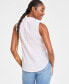 Фото #2 товара Women's Sleeveless Ruffle-Neck Top, Created for Macy's