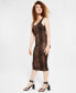 Фото #3 товара Women's Animal-Print Scoop-Neck Bodycon Dress, Created for Macy's