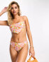 Brave Soul high leg bikini bottom in orange floral print Orange/Rosa, S - фото #3