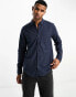 Hollister icon logo pocket oxford shirt in navy