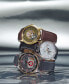 ფოტო #9 პროდუქტის Eco-Drive Men's Mickey Mouse Fanfare Brown Leather Strap Watch 40mm Gift Set