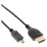 Фото #2 товара InLine High Speed HDMI Cable with Ethernet - AM/DM - super slim black/gold - 0.3m