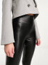 Vila leather look leggings in black