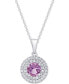 Amethyst (1-1/3 ct. t.w.) & White Topaz (3/8 ct. t.w.) Pendant Necklace in Sterling Silver