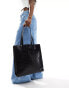 ASOS DESIGN croc laptop compartment tote bag in black