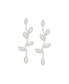 ფოტო #1 პროდუქტის Women's Silver Embellished Foliage Drop Earrings