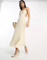 Фото #2 товара ASOS DESIGN elasticated strappy midi dress with open back in ivory