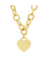 ფოტო #2 პროდუქტის Ladies Stainless Steel 18K Gold Plated Heart Charm Necklace
