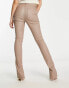 Фото #9 товара ASOS DESIGN – Figurformende, beschichtete Skinny-Schlagjeans aus Superstretch in Beige mit geschlitztem Saum