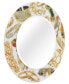 Gold Charm Round Beveled Wall Mirror on Free Floating Reverse Printed Tempered Art Glass, 36" x 36" x 0.4"