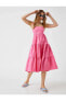 Фото #1 товара Платье Koton Платье-миди с лямками из хлопка и оборками