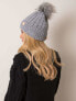 Фото #14 товара Женская вязаная шапка с подворотом и помпоном черная Factory Price