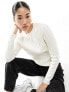 New Look cable and lace trim jumper in cream