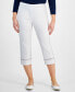 Фото #1 товара Petite Mid Rise Pull-On Capri Pants, Created for Macy's