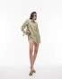 Фото #2 товара Topshop oversized shirt with contrast buttons in khaki