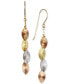 ფოტო #1 პროდუქტის Tri-Color Swiss-Cut Drop Earrings in 10k Yellow, White and Rose Gold