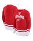 Фото #1 товара Men's Red Detroit Red Wings Back Pass Lace-Up Long Sleeve T-shirt