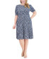 Plus Size Printed Ruched-Waist Dress